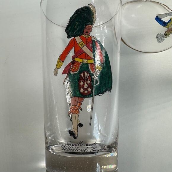 Libbey Solider Drinking Glass Tumblers w/Skinner's Horse, Highlander, Lancer VTG - Picture 14 of 16